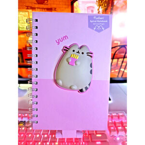 Pusheen Pink Notebook Yum Fries Squishy 3D Cover 160 Lined Pages 2025 Spiral